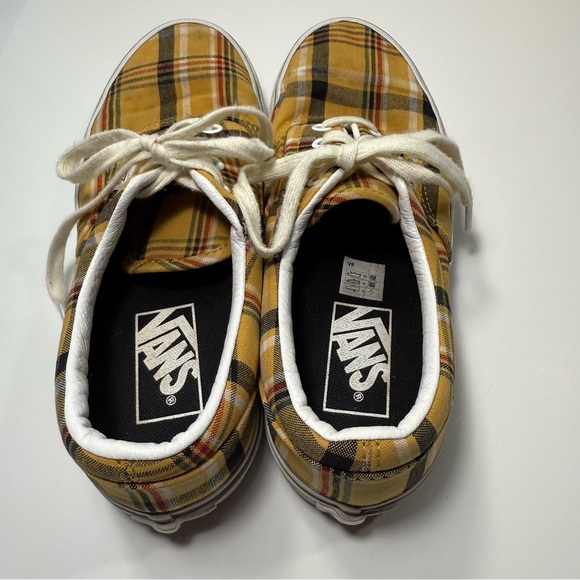 Vans Yellow Plaid Lace Up Sneakers Men’s Size 5/Womens 6.5 - Picture 2 of 9